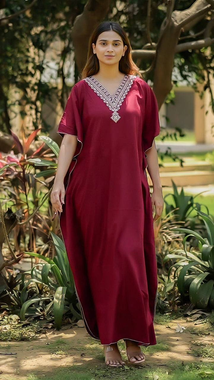 Koi Sleepwear Luxe Maroon Kaftan Main image