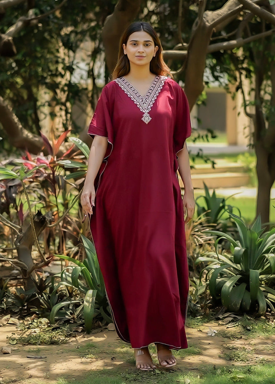 Koi Sleepwear Luxe Maroon Kaftan Main image