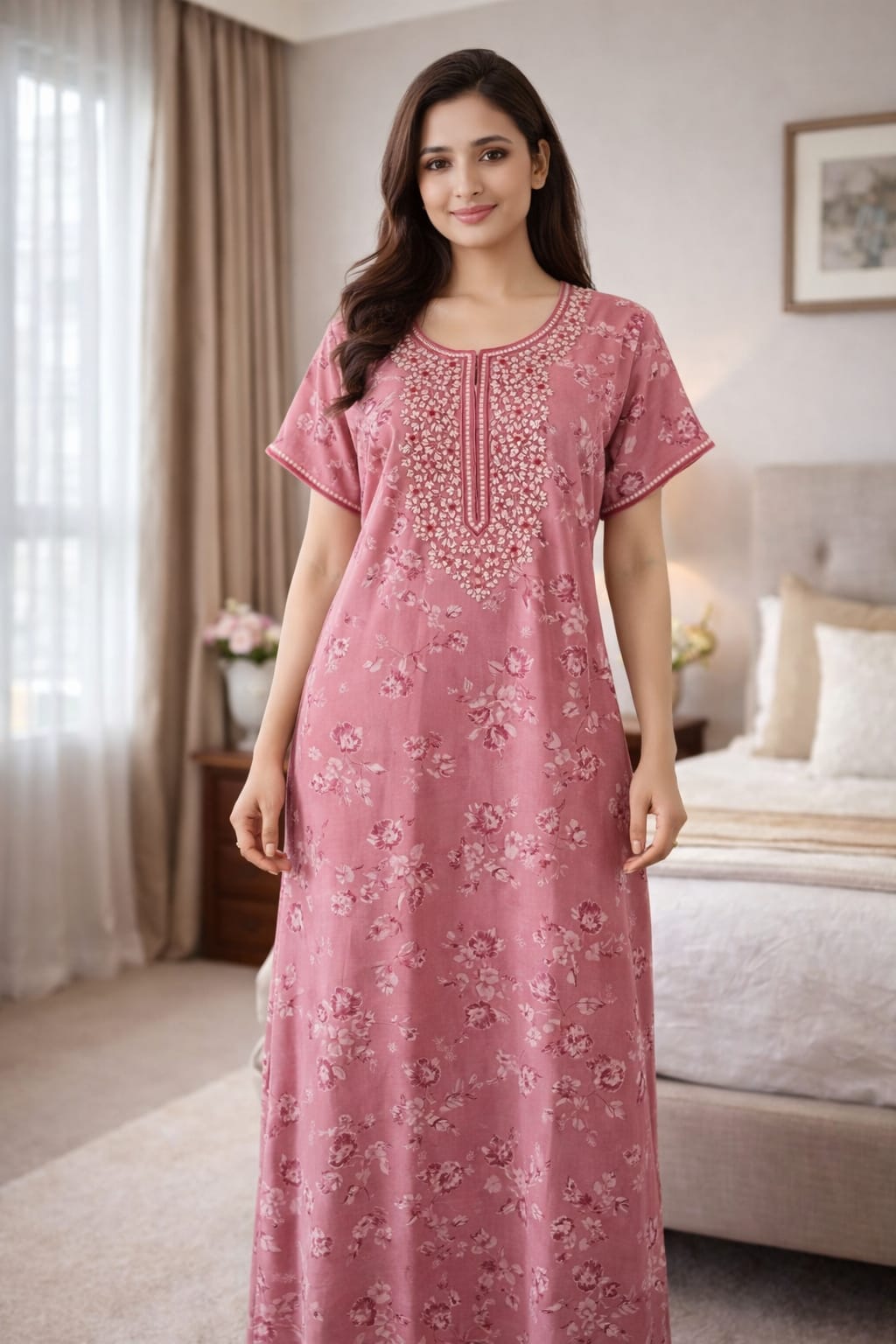 Alpine Embroidery Night Gown