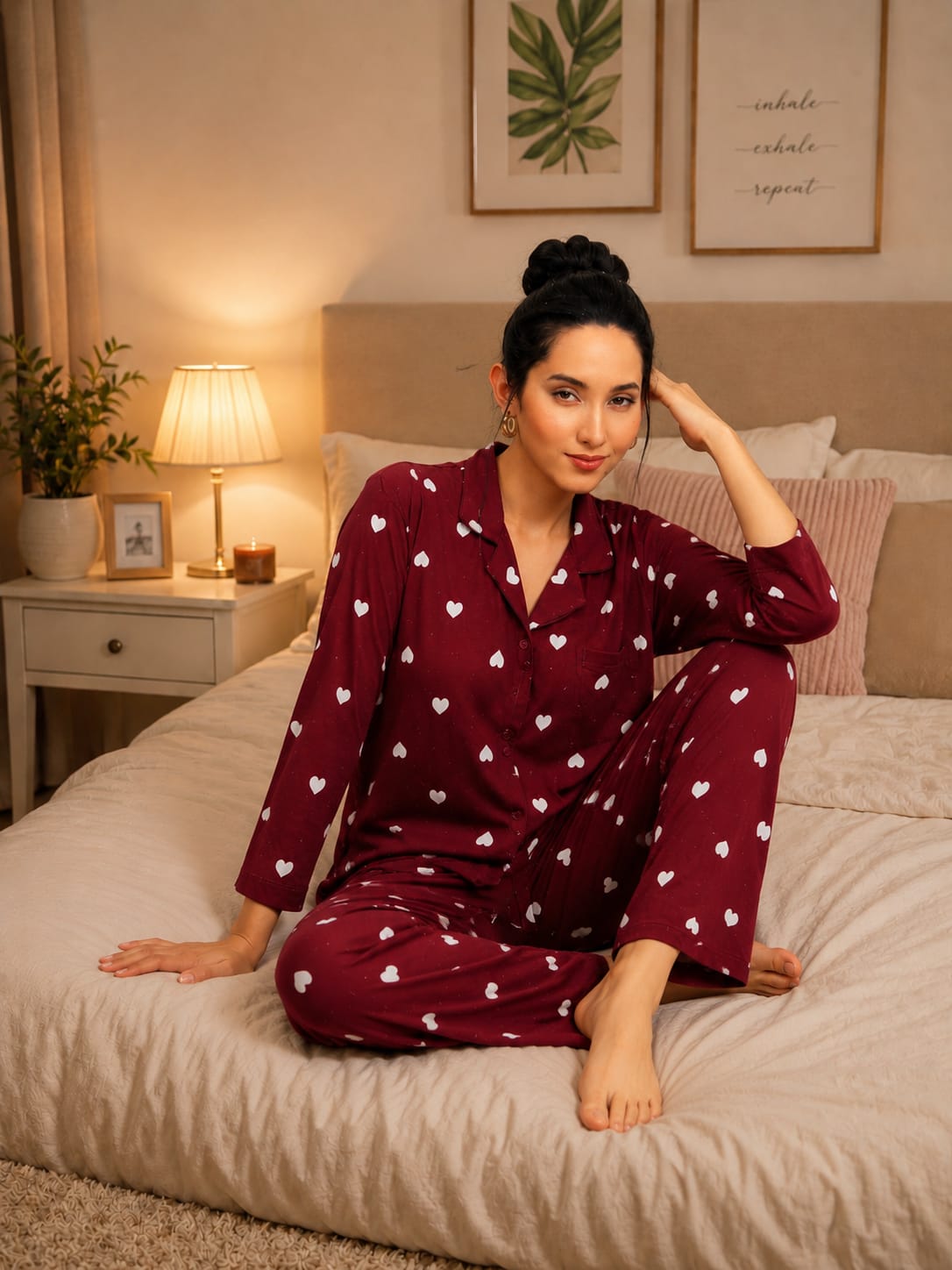 HEART BLISS WOMEN'S NIGHT SUIT SET
