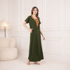 Cream Embroidery Night Gown