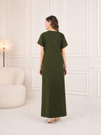 Cream Embroidery Night Gown