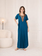 Cream Embroidery Night Gown