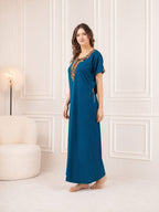 Cream Embroidery Night Gown