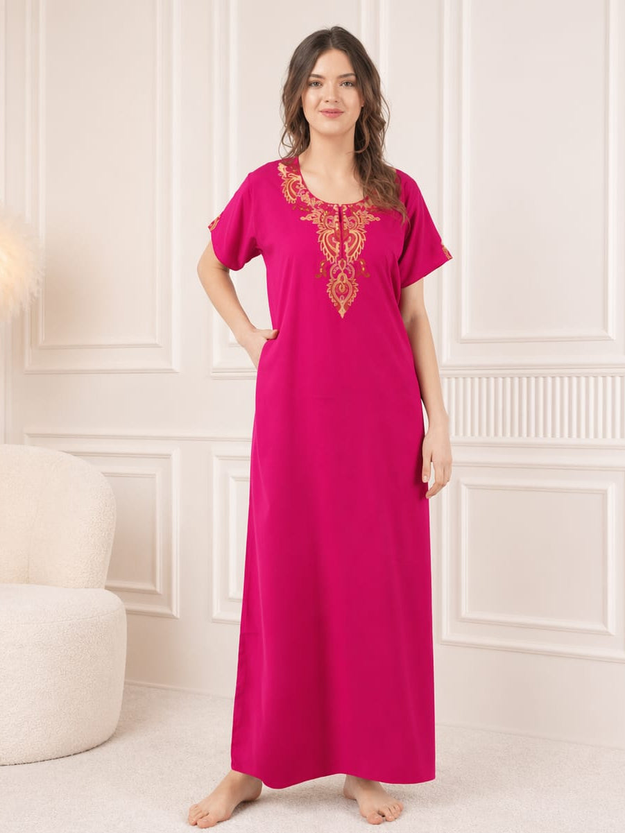 Cream Embroidered Nightgown Main image