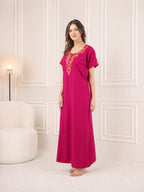 Cream Embroidered Nightgown