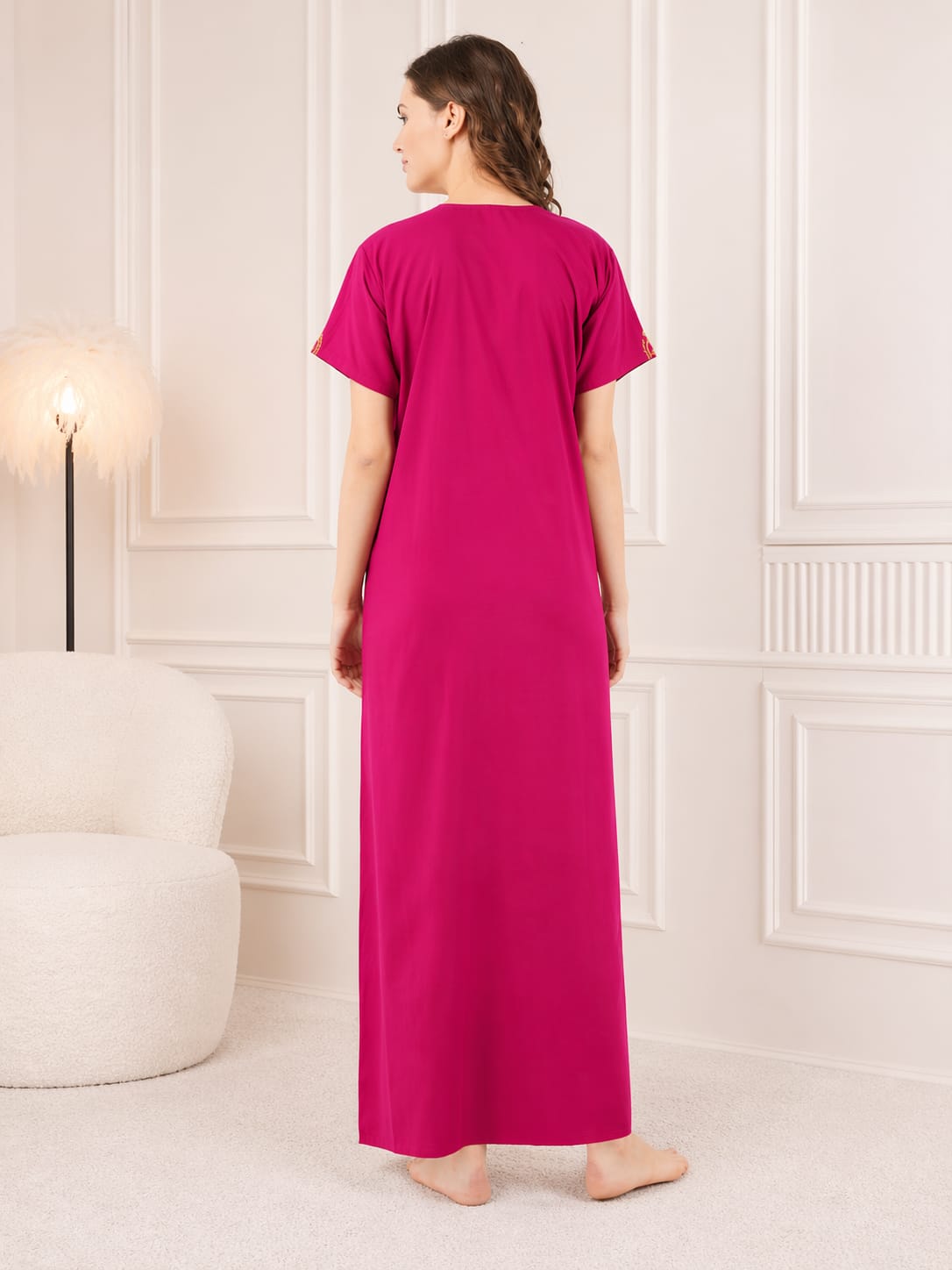 Cream Embroidered Nightgown Secondary image