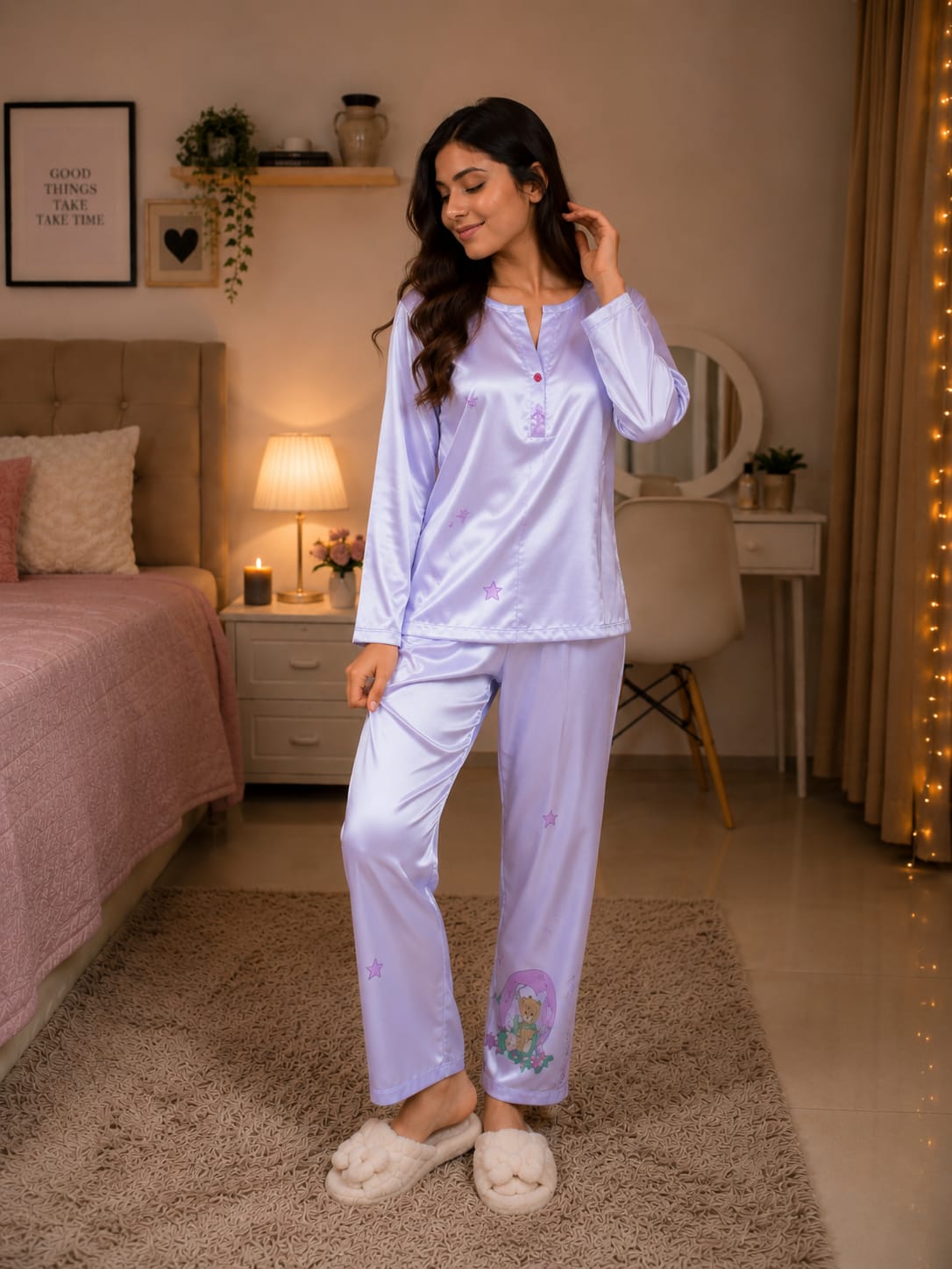 Soft Glow Satin Co-ord Set