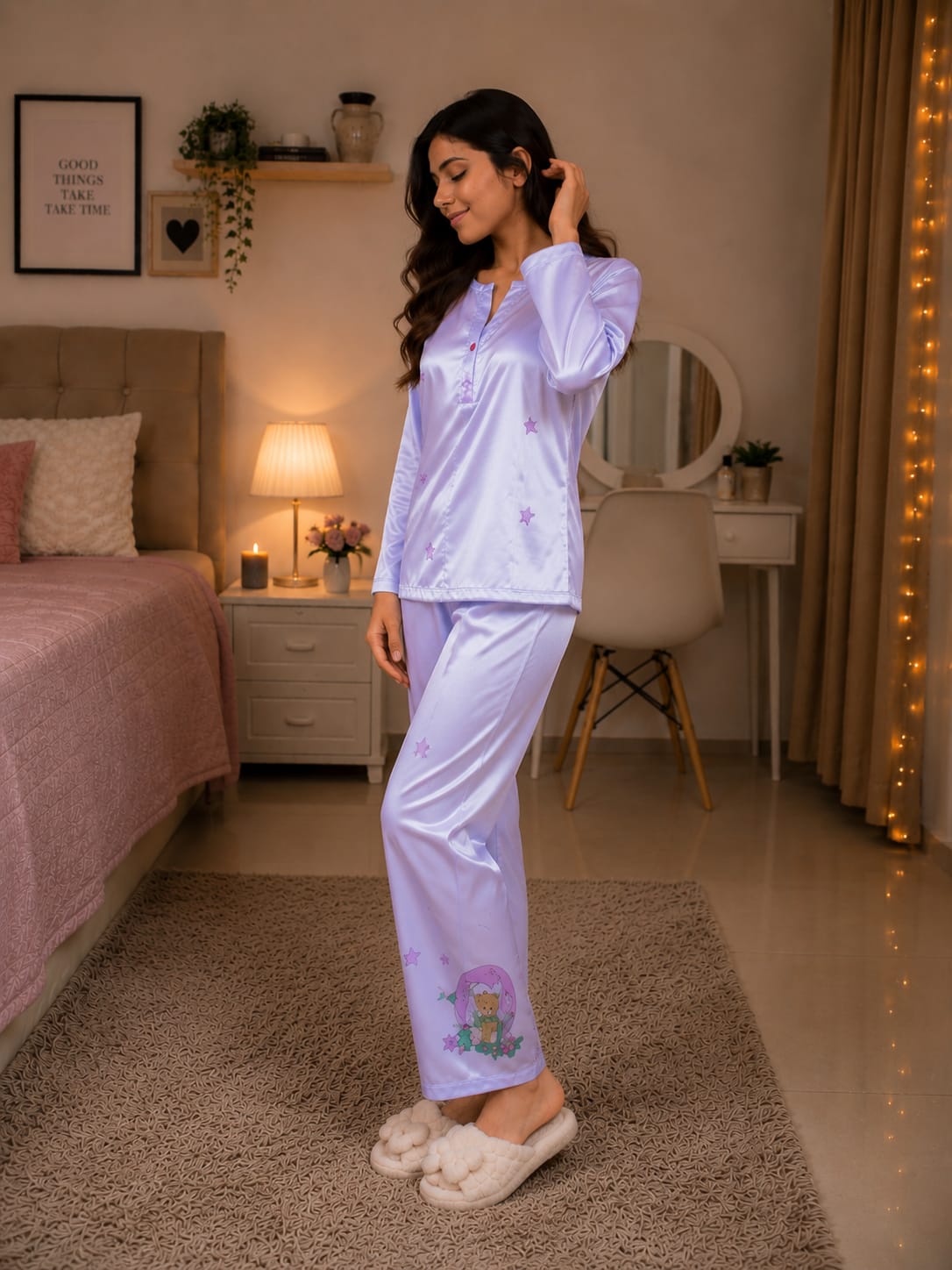 Soft Glow Satin Co-ord Set