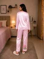 Premium Baby Pink Satin Co-ord Night Suit Set