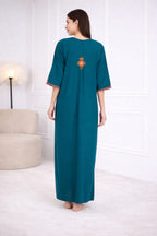 Premium  Embroidery Full Sleeve Night Gown