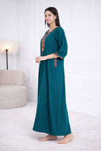 Premium  Embroidery Full Sleeve Night Gown