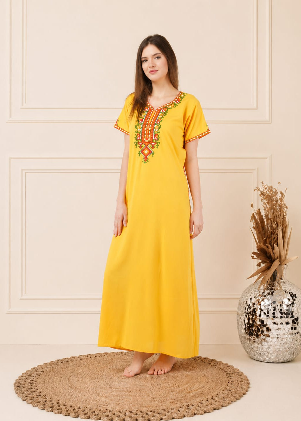 Crosswork Embroidered Nightgown