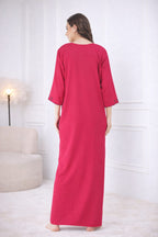 Resham Embroidery Full Sleeve Night Gown
