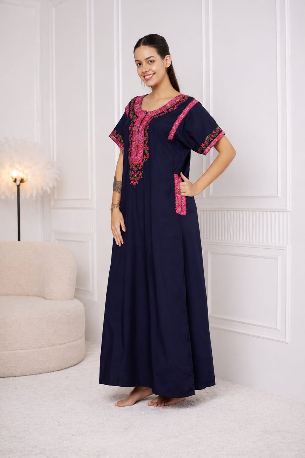 KOI SLEEPWEAR BHOPALI EMBROIDERED GOWN