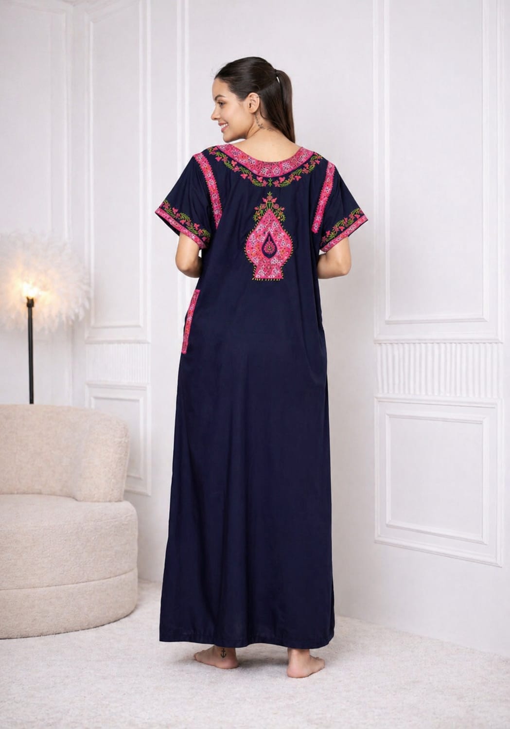 KOI SLEEPWEAR BHOPALI EMBROIDERED GOWN