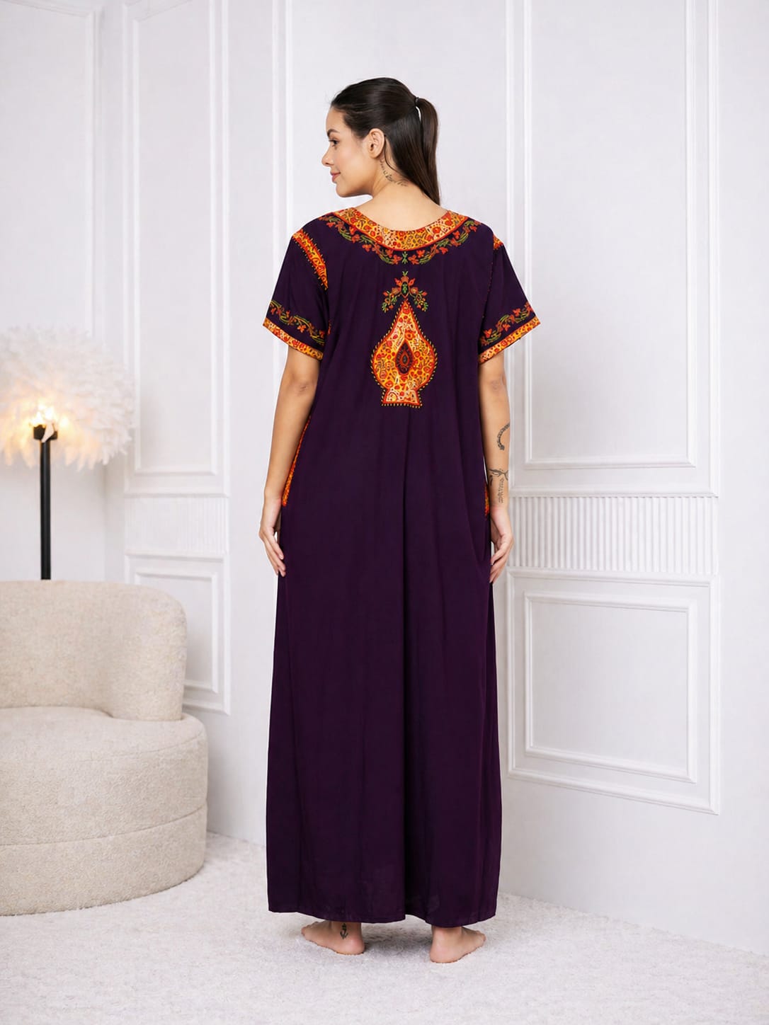 KOI SLEEPWEAR BHOPALI EMBROIDERED GOWN