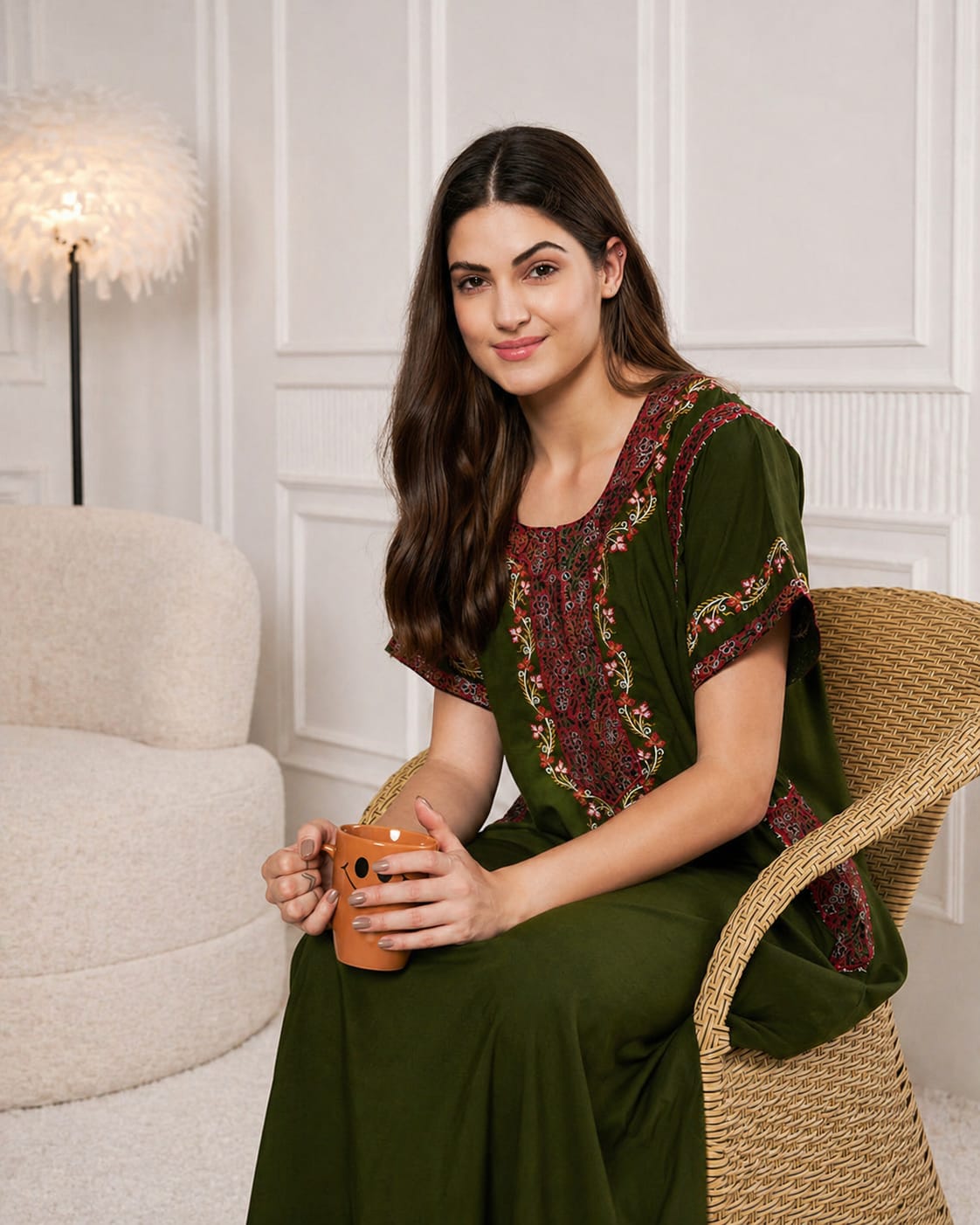 KOI SLEEPWEAR BHOPALI EMBROIDERED GOWN
