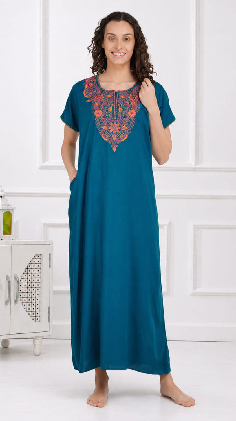 Colourful Embroidery Nightgown Main image