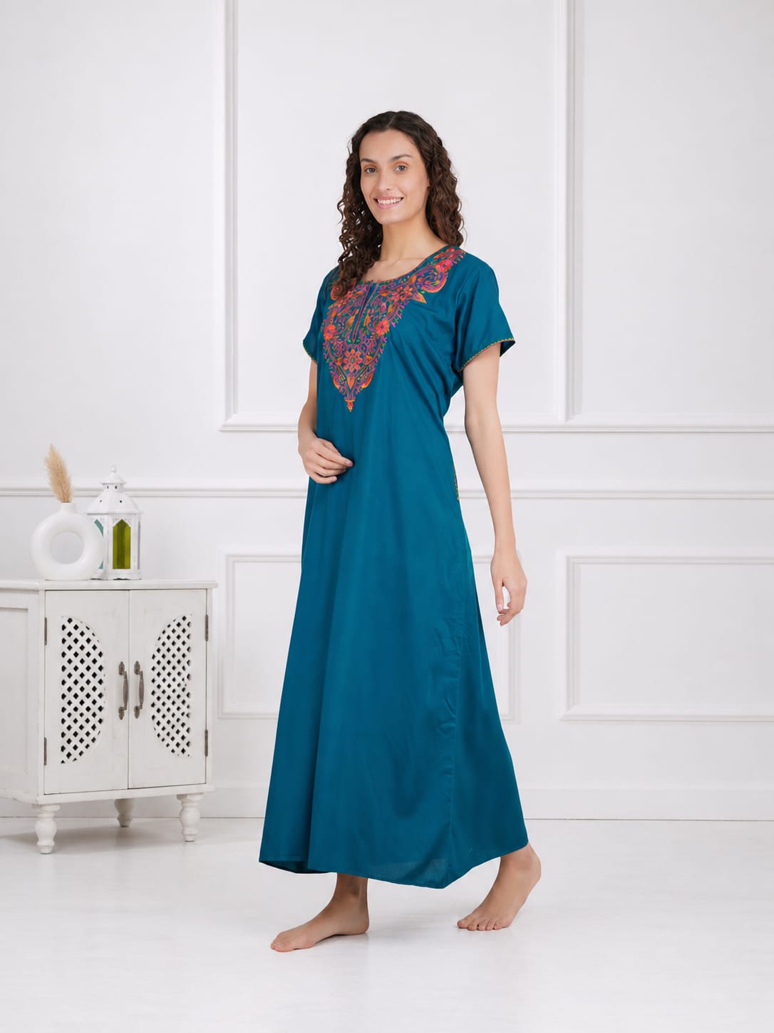 Colourful Embroidery Nightgown