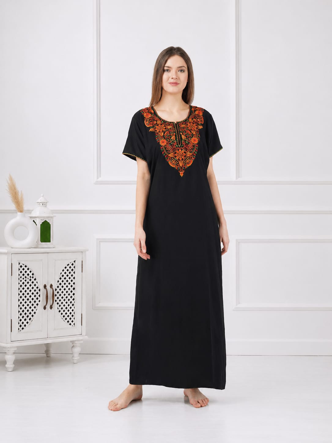 Colourful Embroidery Nightgown