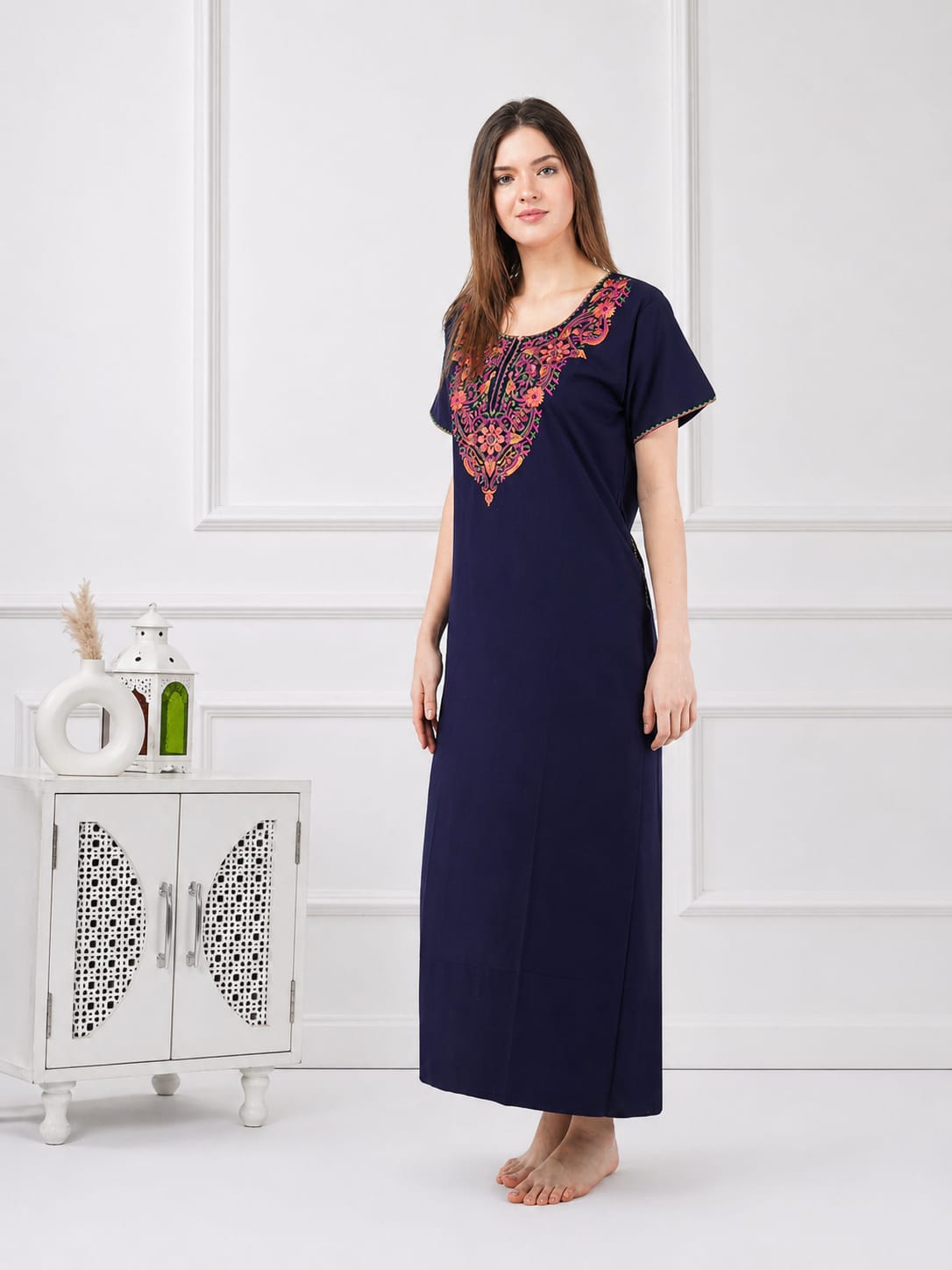Colourful Embroidery Nightgown