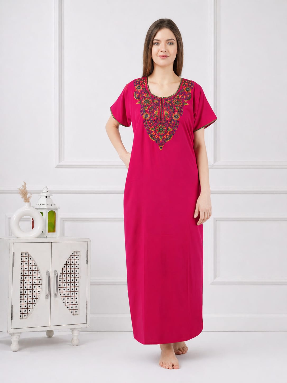 Colourful Embroidery Nightgown