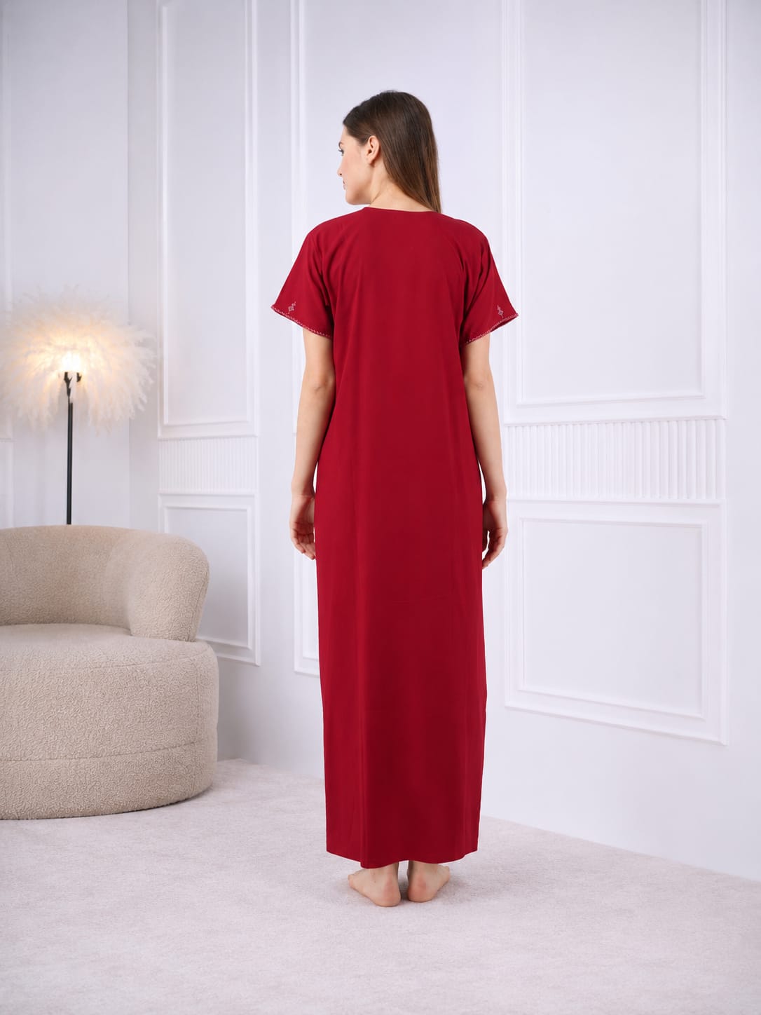 Resham Embroidery Night Gown Secondary image