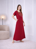 Resham Embroidery Night Gown