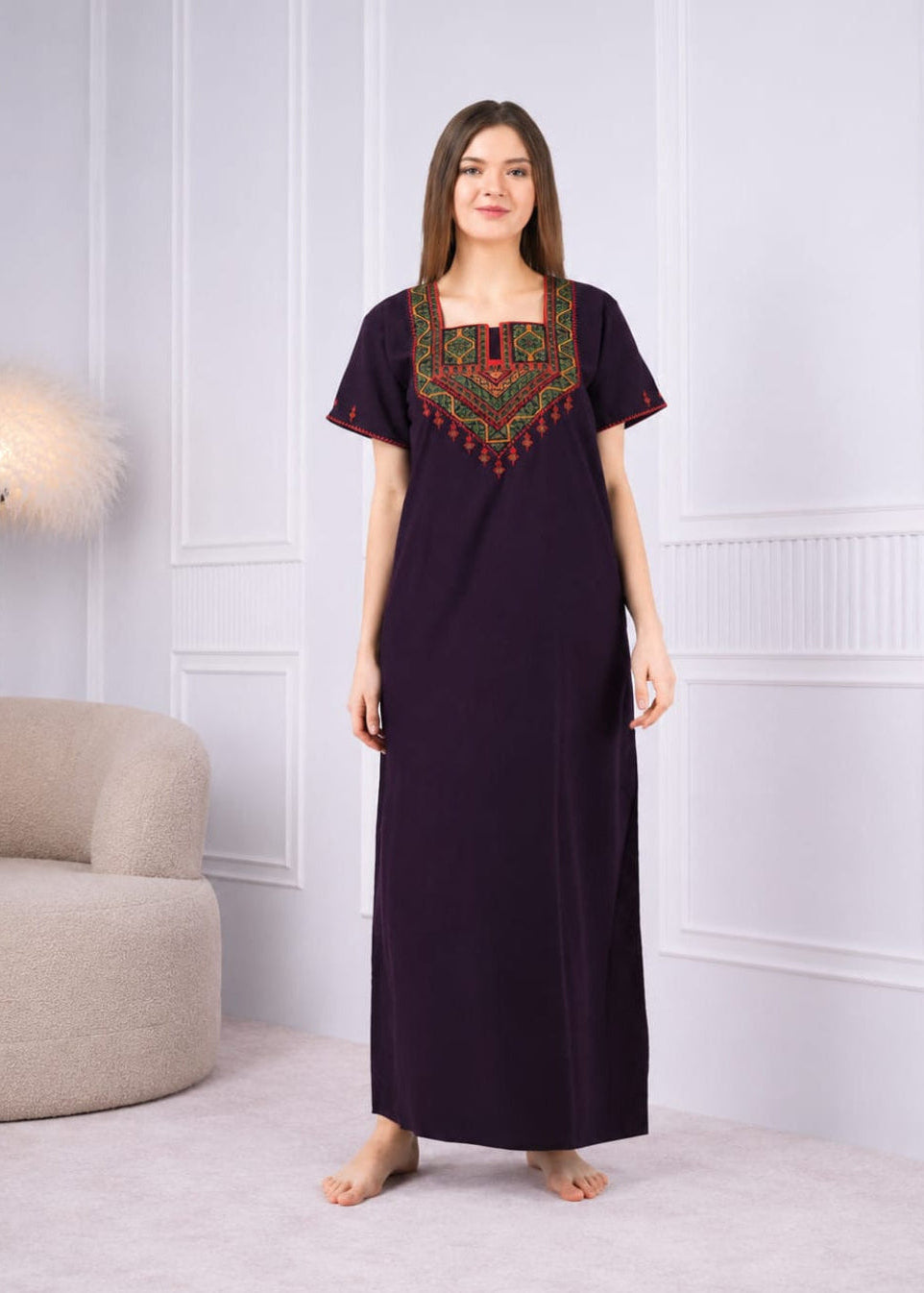 Resham Embroidery Night Gown Main image