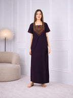 Resham Embroidery Night Gown