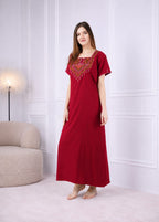 Resham Embriodery No Bra Nighty