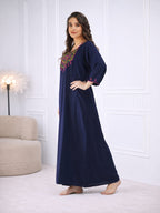 Resham Embroidery Full Sleeve Night Gown