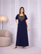 Resham Embroidery Night Gown