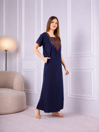Resham Embroidery Night Gown