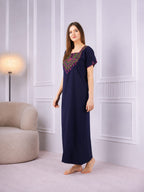Resham Embroidery Night Gown