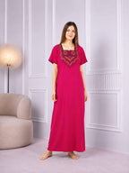 Resham Embroidery Night Gown