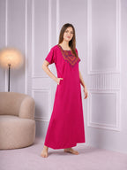 Resham Embroidery Night Gown