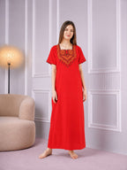 Resham Embroidery Night Gown