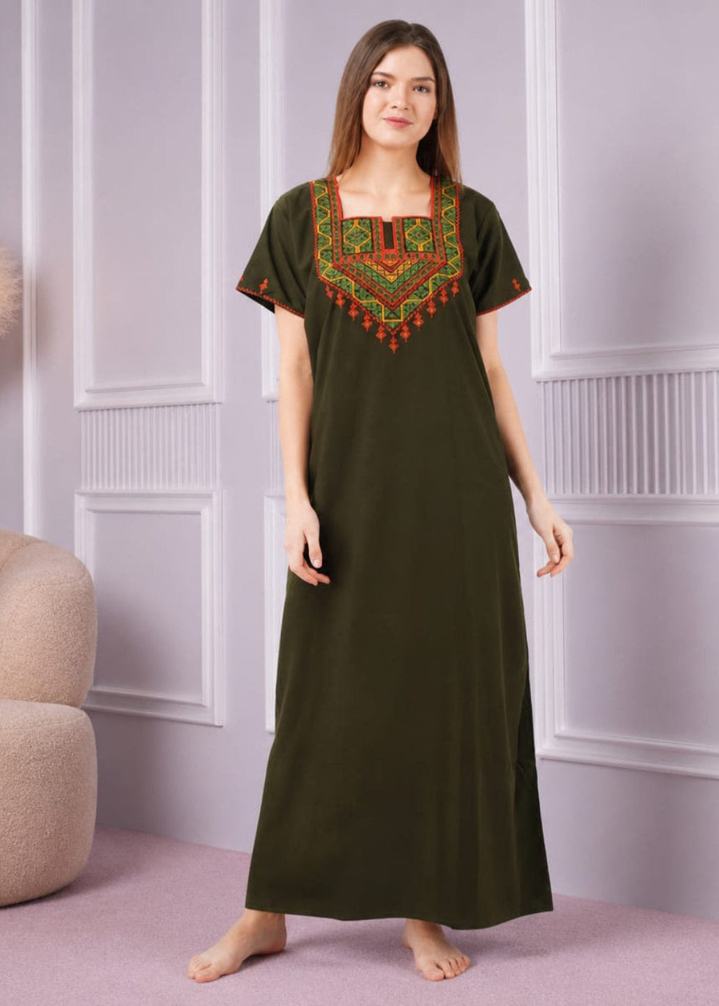 Multi Coloured Embroidered Nightgown