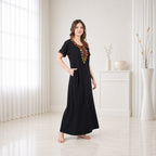 Multifloral Embroidery Night Gown