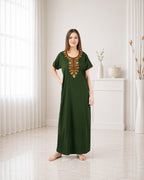 Multifloral Embroidery Night Gown
