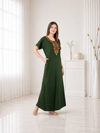 Multifloral Embroidery Night Gown