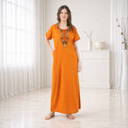 Multifloral Embroidery Night Gown