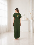 Multifloral Embroidery Night Gown