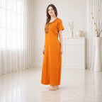 Multifloral Embroidery Night Gown