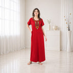 Multifloral Embroidery Night Gown