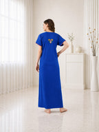 Multifloral Embroidery Night Gown