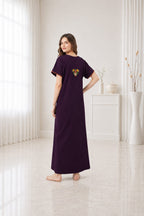 Multifloral Embroidery Night Gown