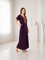 Multifloral Embroidery Night Gown